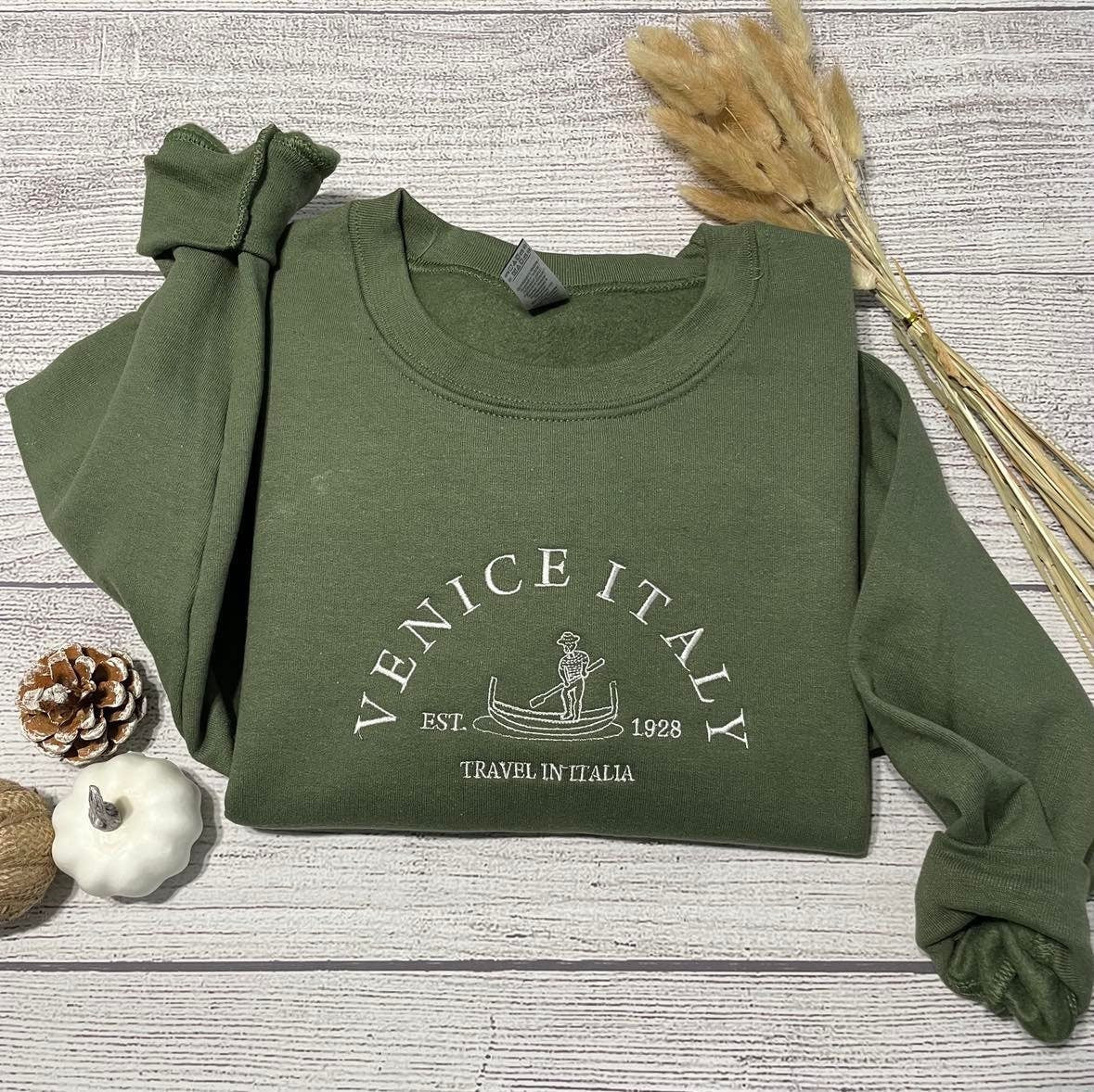Venice Italy Letter Embroidered Sweatshirt