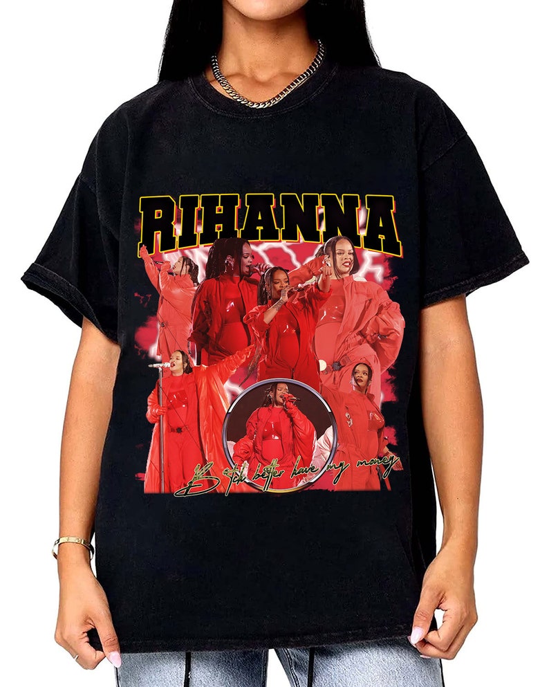 Rihanna Casual Graphic Print T-shirt