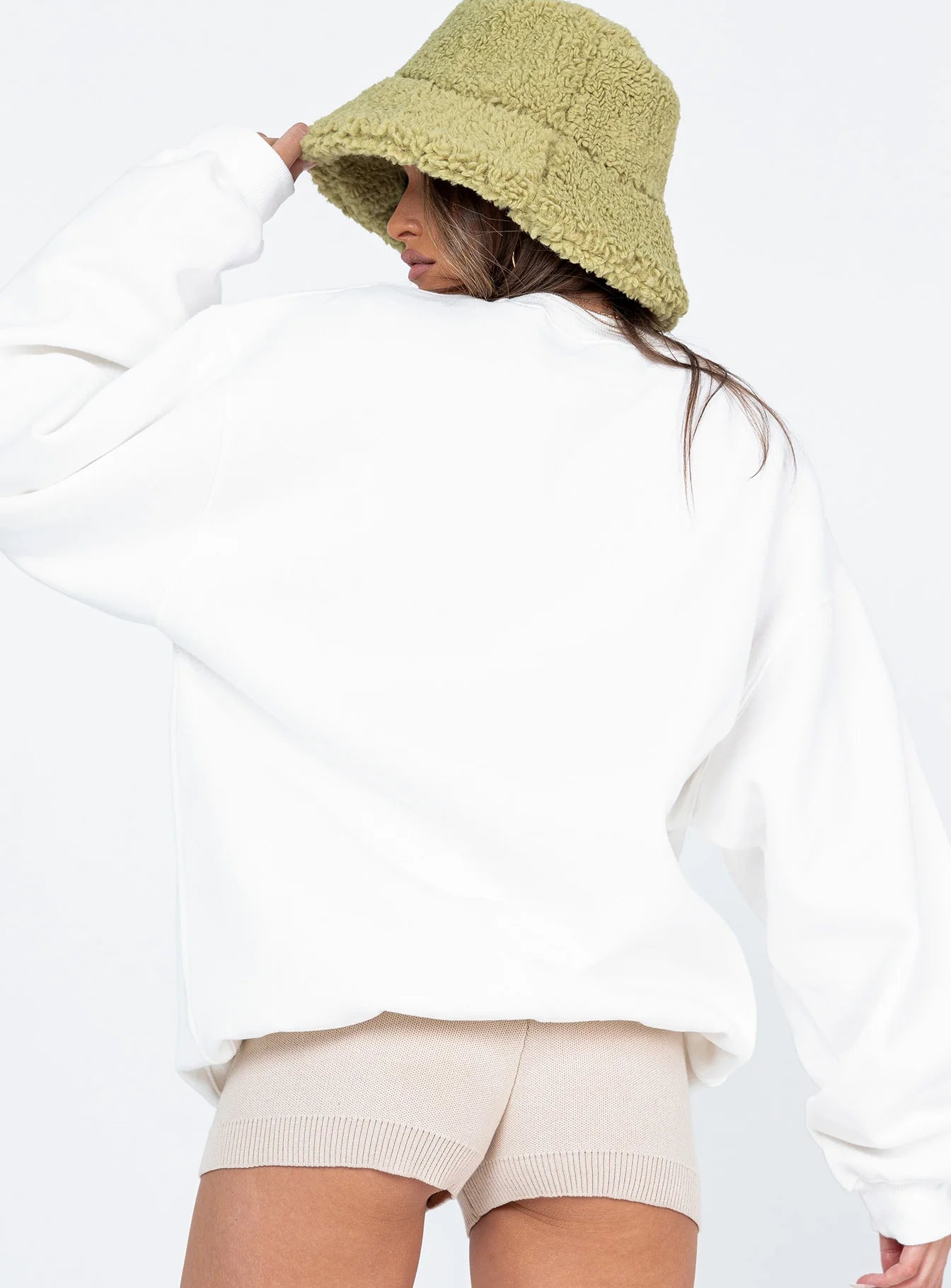 Colorado Print Oversized Crewneck White Sweatshirt