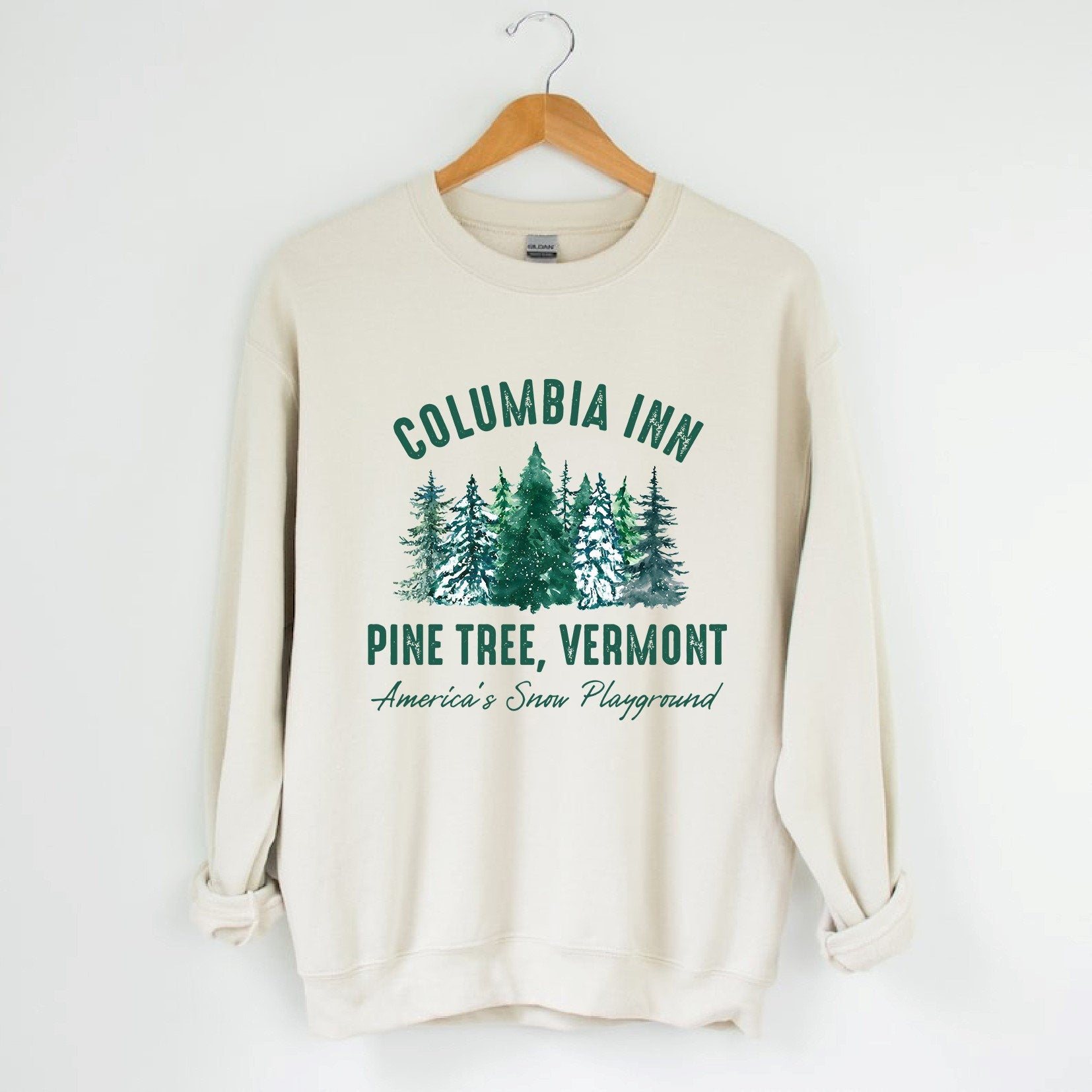 Columbia Inn Pine Tree Vermont Christmas Sweatshirt